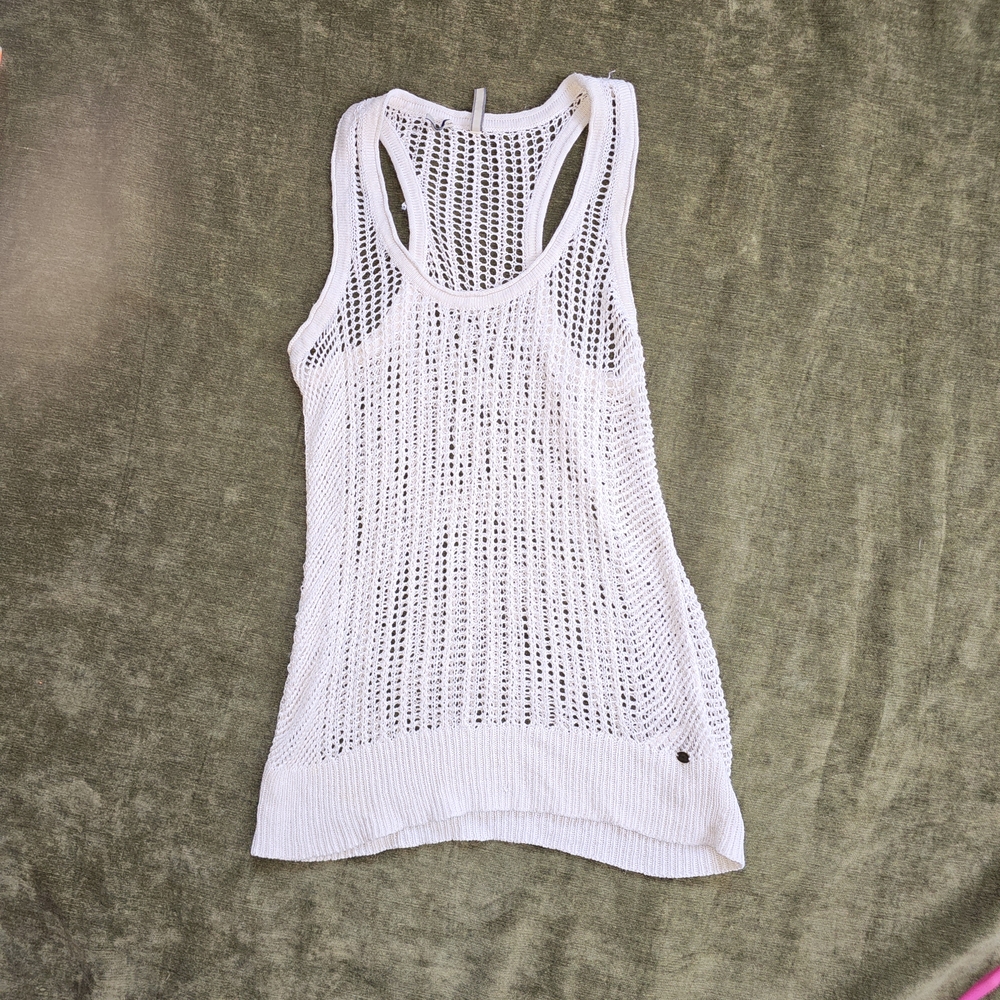 White Sleeveless Knit Top